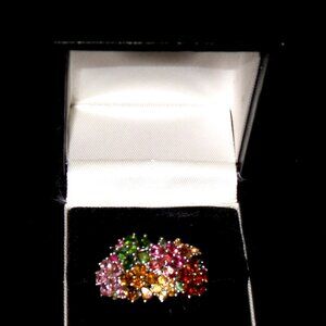 Cocktail Ring Statement Ring Women's Size 7 Tourmaline